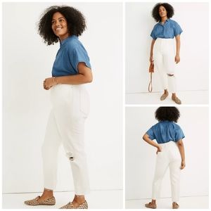 Madewell | 90s Mom Jean High Rise Ripped Edition Tile Off White 32